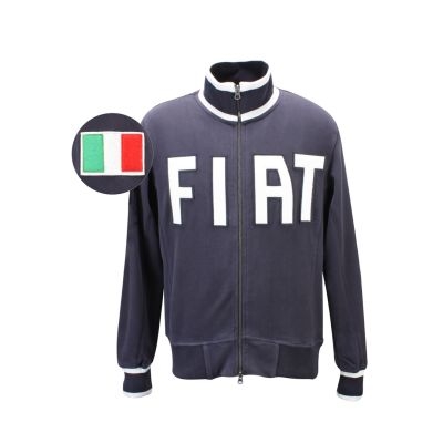 Men's Italian Full Zip Applique Sweatshirt