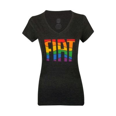 Women's Rainbow Graphic V-Neck T-Shirt