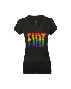 Women's Rainbow Graphic V-Neck T-Shirt